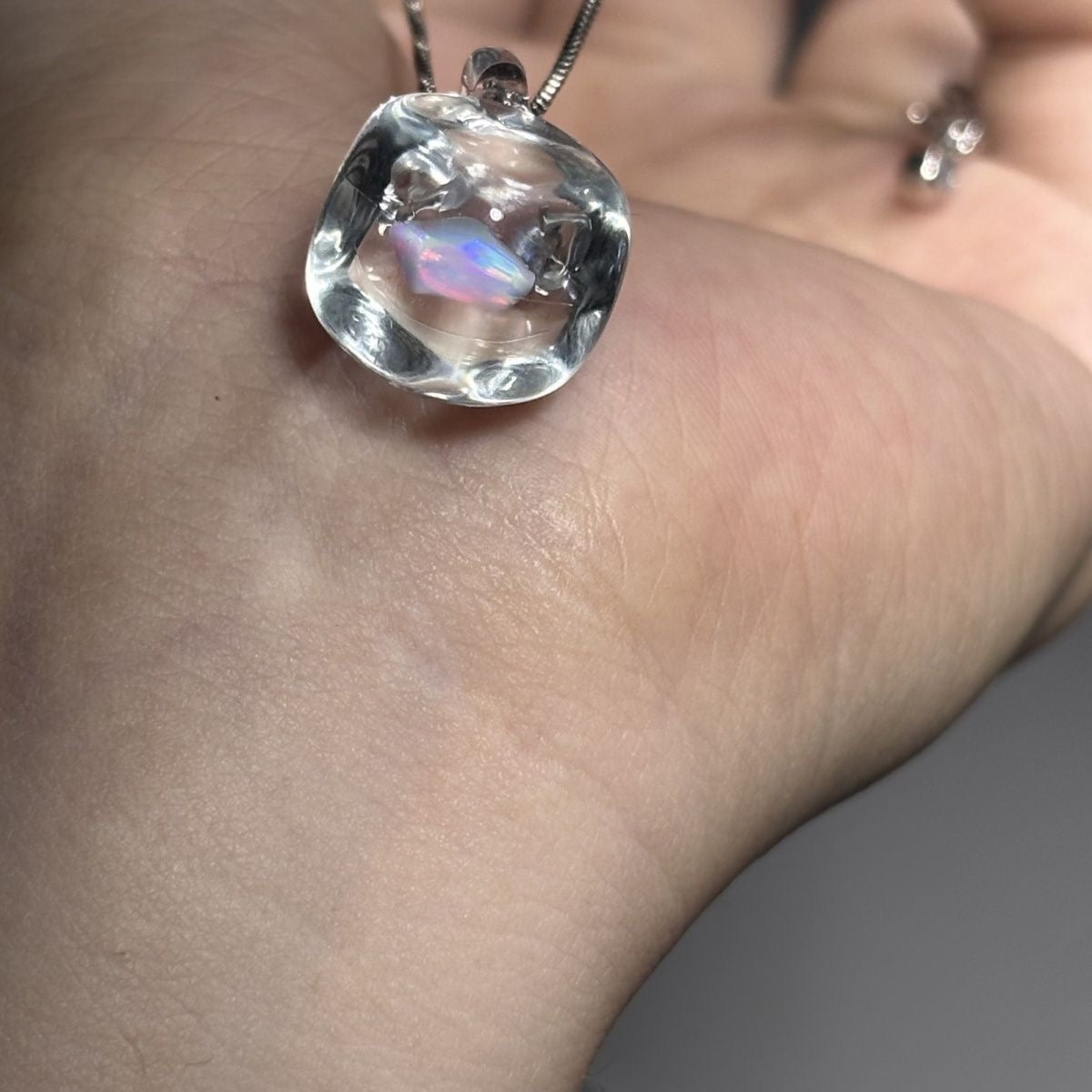 October Opal Glass Necklace