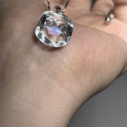 October Opal Glass Necklace