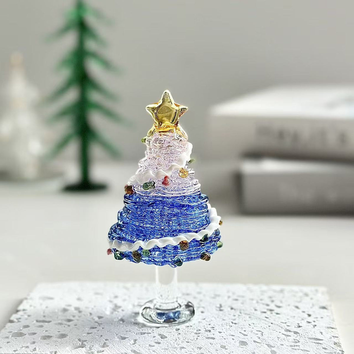 Moon & Star Glass Christmas Trees