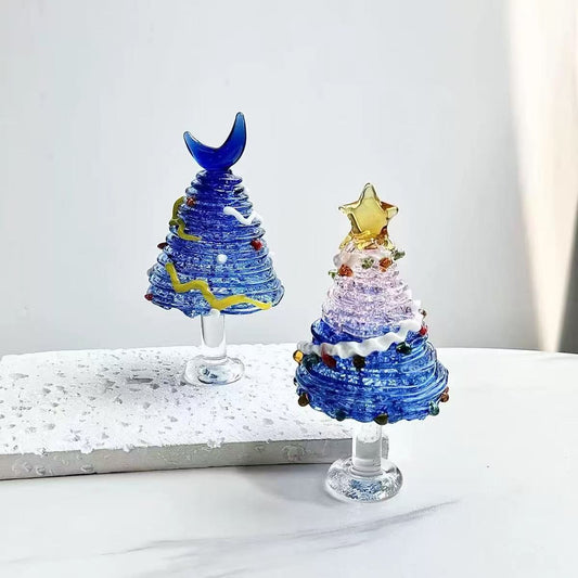 Moon & Star Glass Christmas Trees