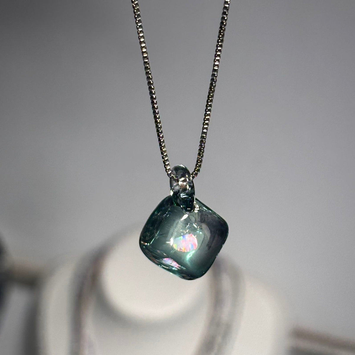 October Opal Glass Necklace