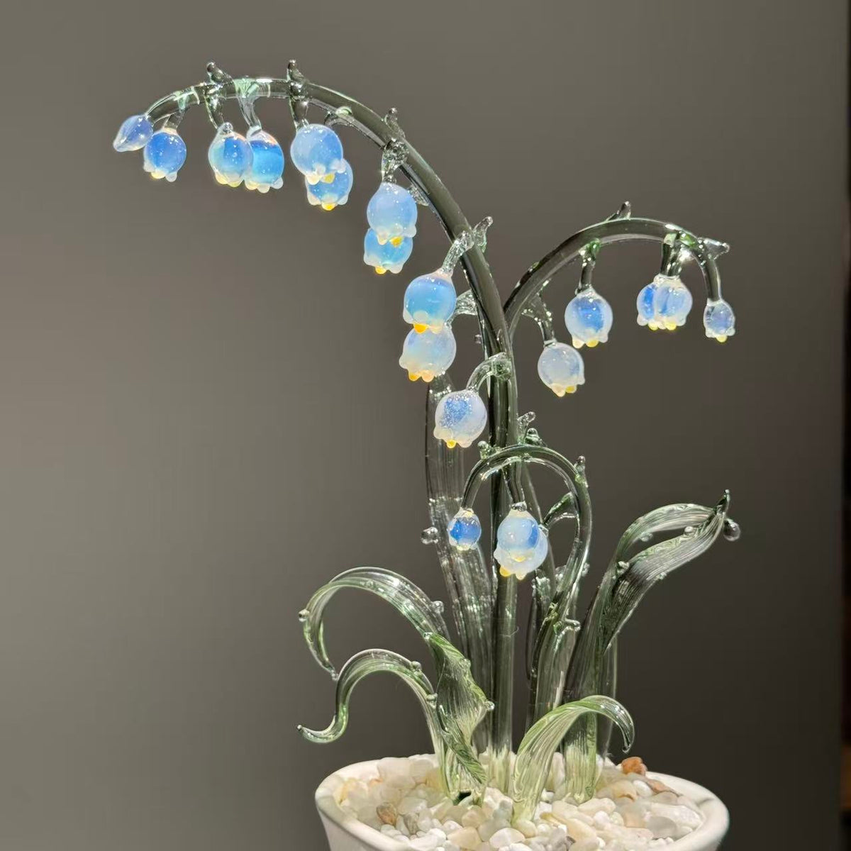 Hand-Shaped Glass Lily of the Valley Arrangement