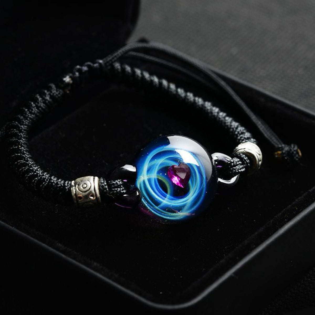 Inner Orbit Glass Necklace — Hand-shaped Celestial Pendant