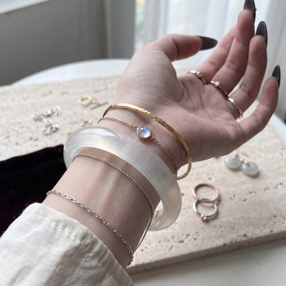 Silken Glow Crystal Glass Bangle