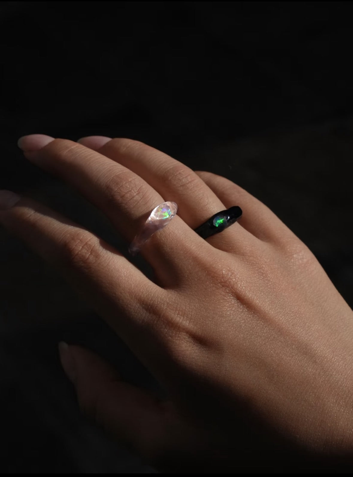 Opal Drift Glass Ring