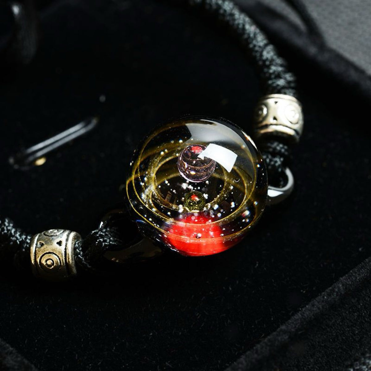 Inner Orbit Glass Necklace — Hand-shaped Celestial Pendant