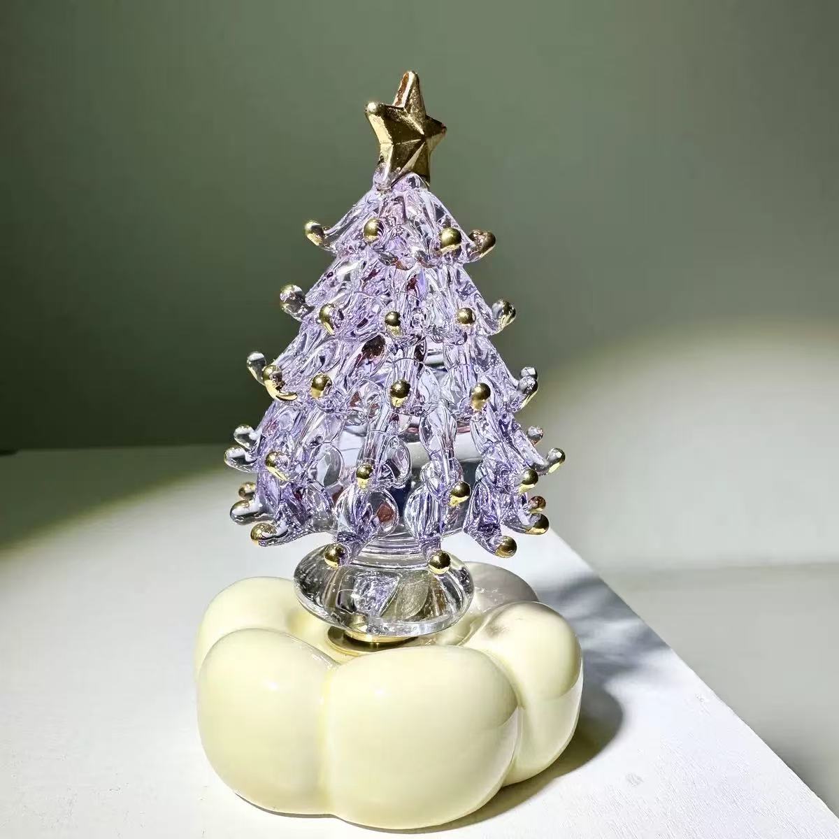 Glass Christmas Tree & Snowman Decorations
