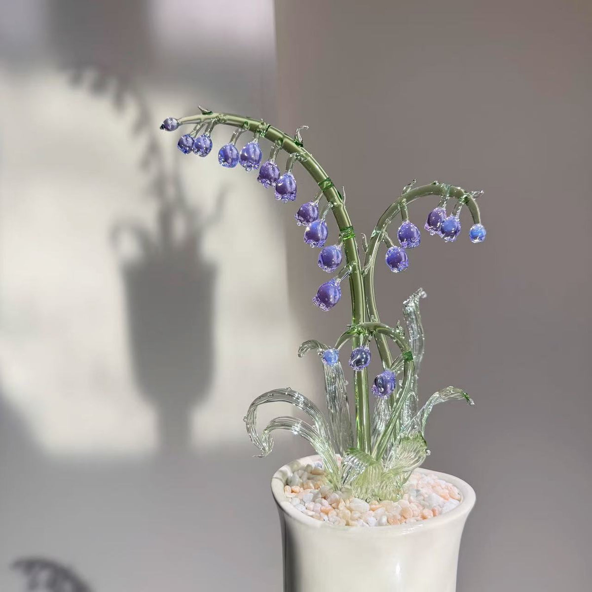 Hand-Shaped Glass Lily of the Valley Arrangement