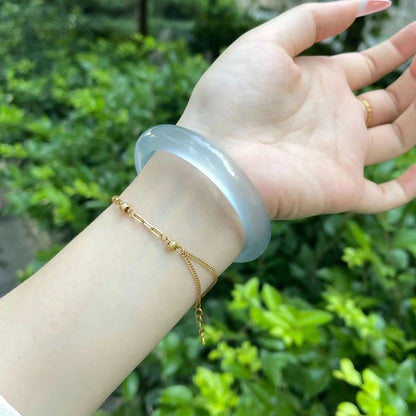 Silken Glow Crystal Glass Bangle