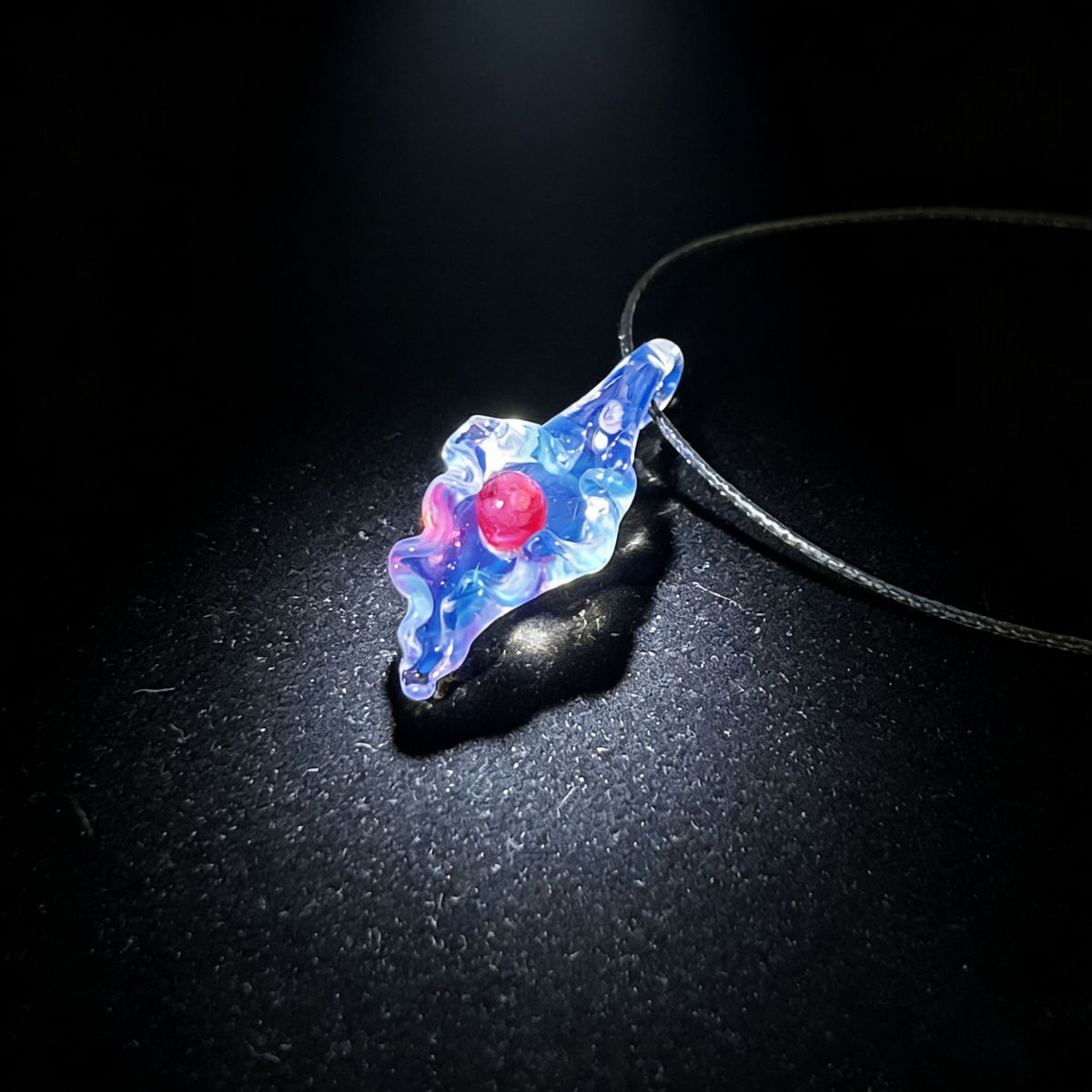 Tideborn Pearl Glass Pendant Necklace — Hand-shaped Birthstone Shell