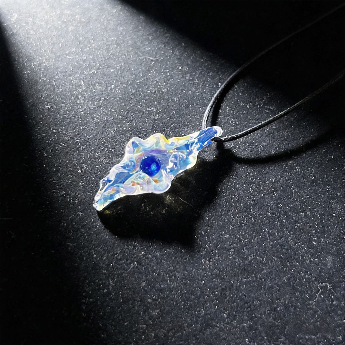 Tideborn Pearl Glass Pendant Necklace — Hand-shaped Birthstone Shell