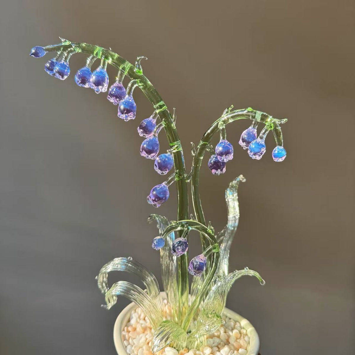 Hand-Shaped Glass Lily of the Valley Arrangement