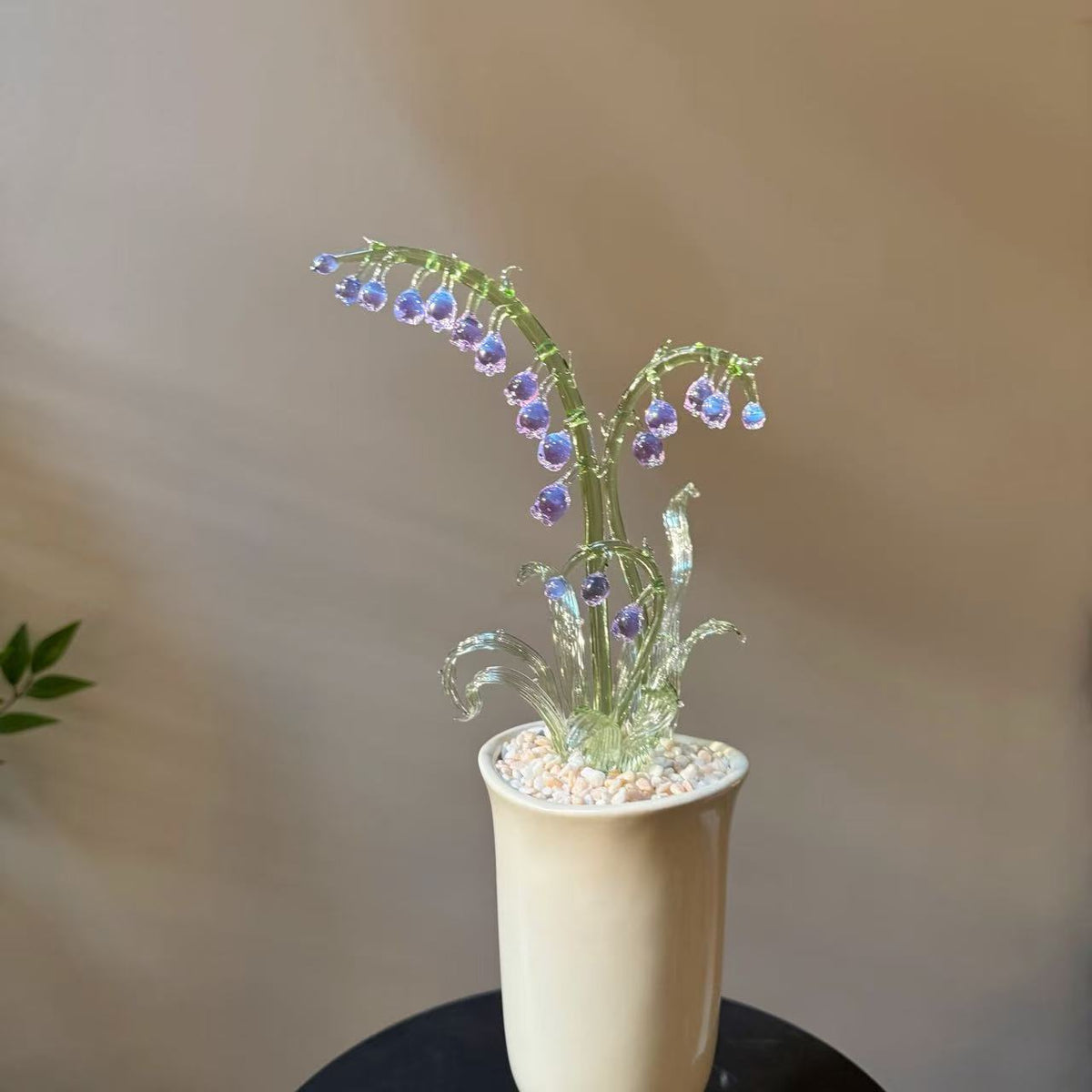 Hand-Shaped Glass Lily of the Valley Arrangement