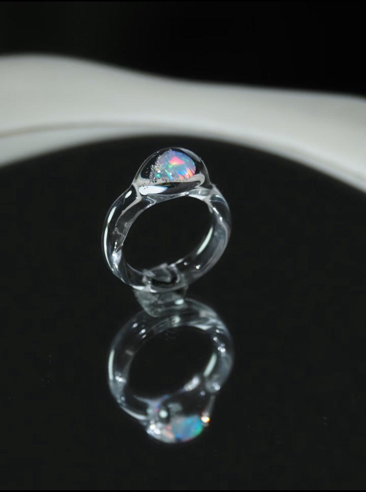 Opal Drift Glass Ring
