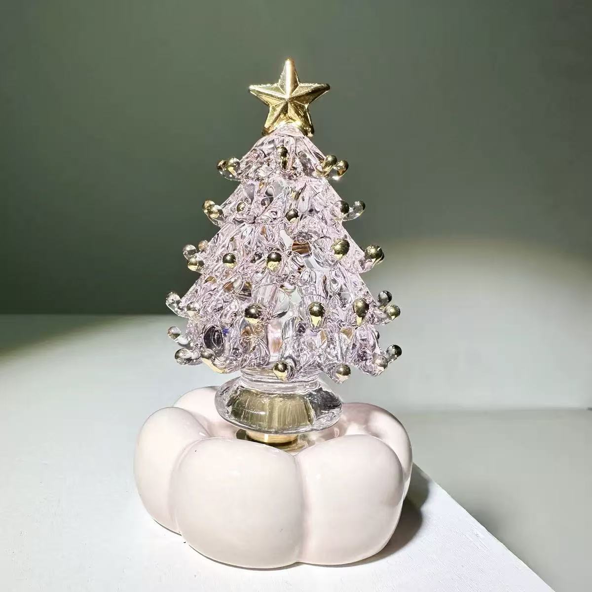 Glass Christmas Tree & Snowman Decorations