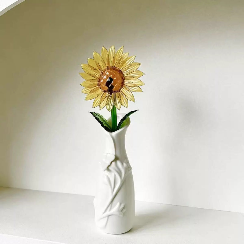 Sunward Glass Sunflower & Vase