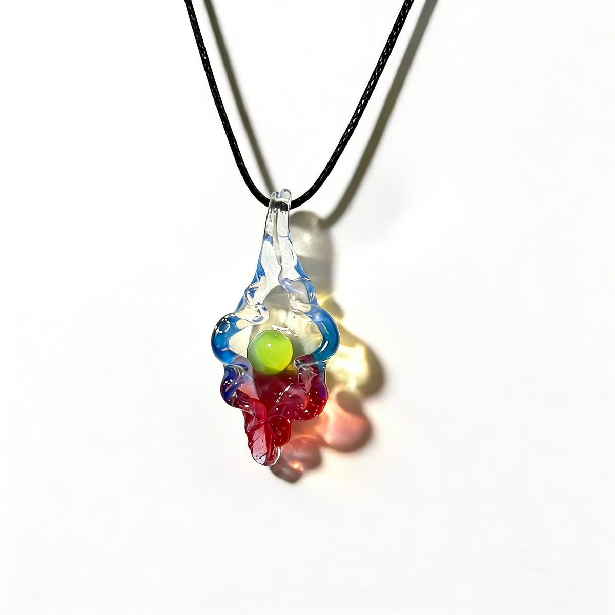 Tideborn Pearl Glass Pendant Necklace — Hand-shaped Birthstone Shell