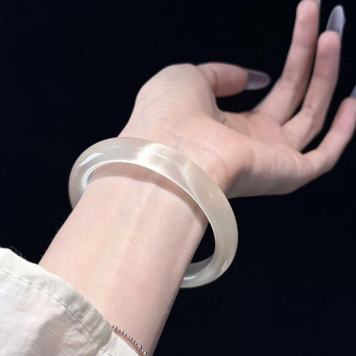 Silken Glow Crystal Glass Bangle