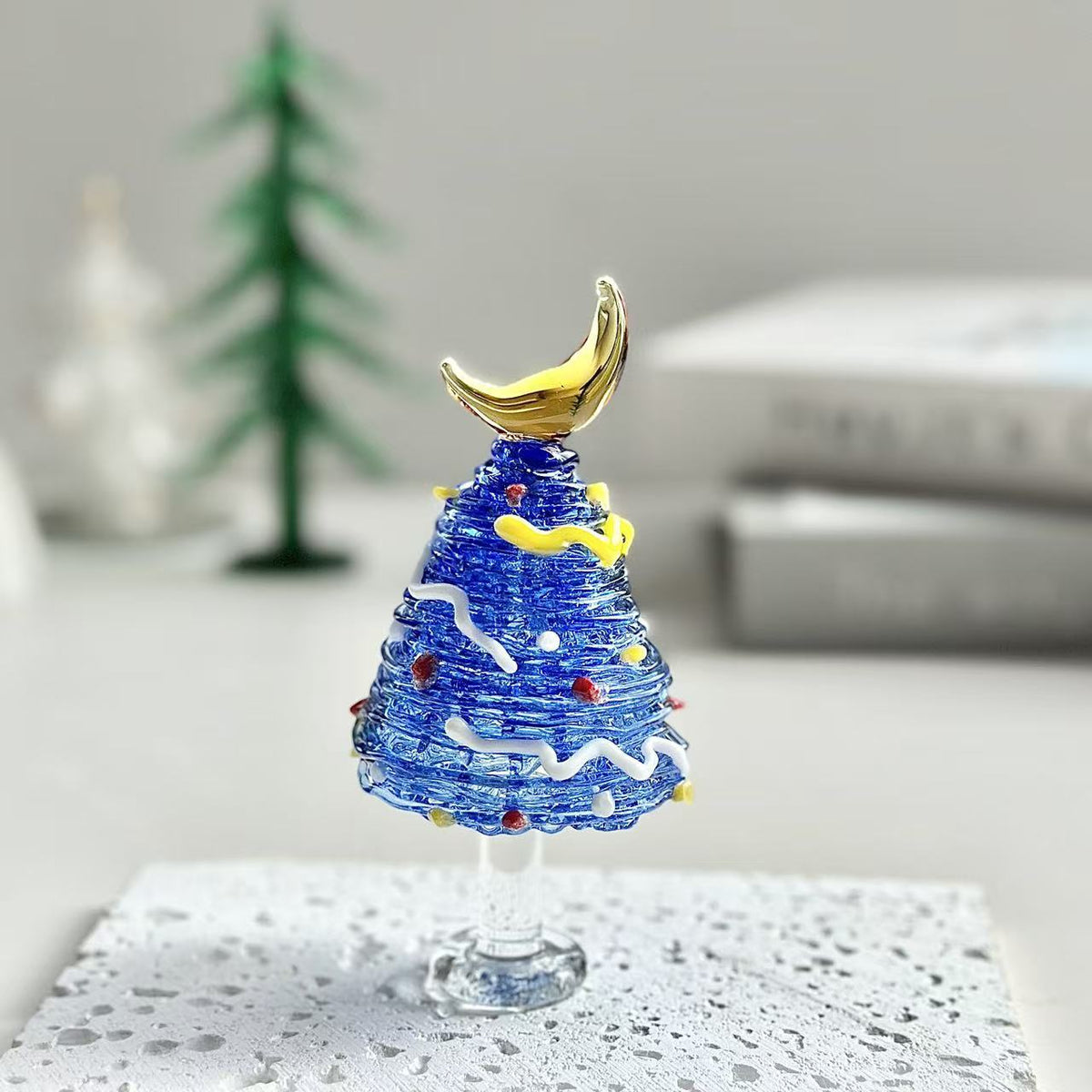 Moon & Star Glass Christmas Trees