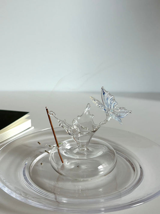 Bluewing Ripple Glass Incense Holder
