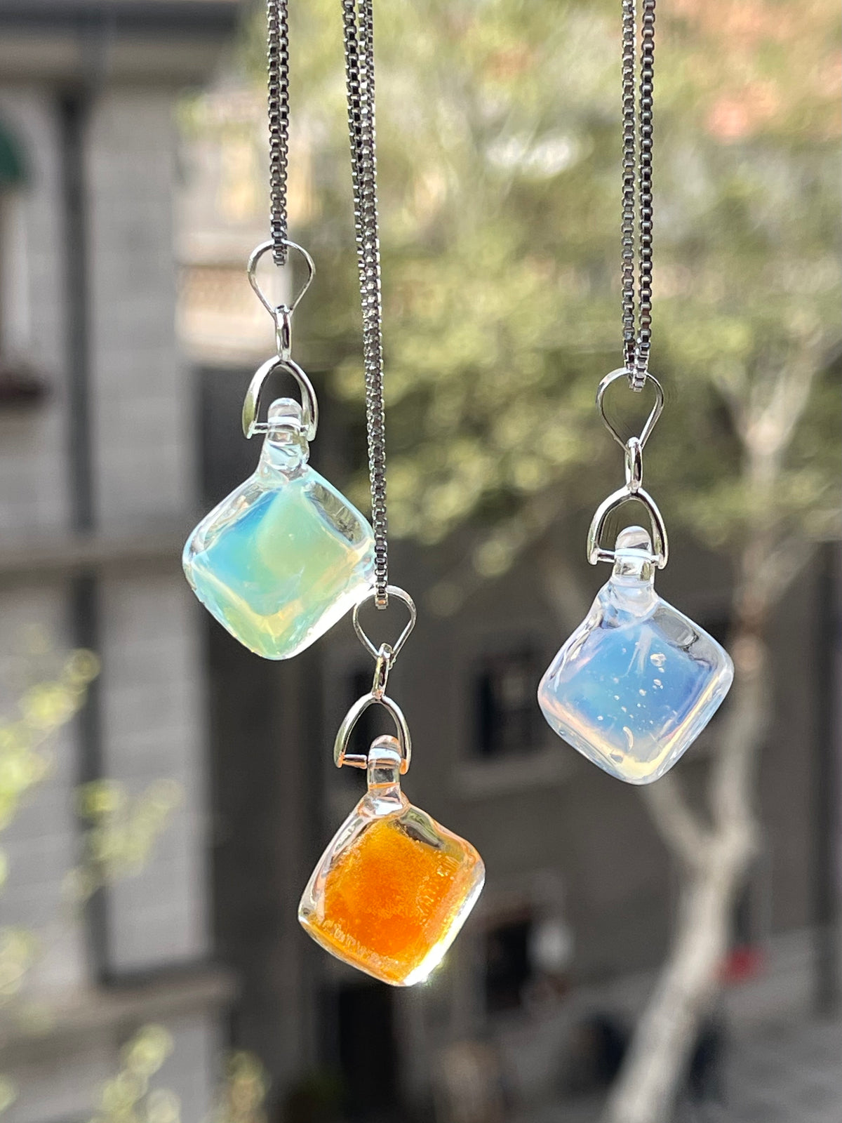 Little Sugar Cube Glass Necklace
