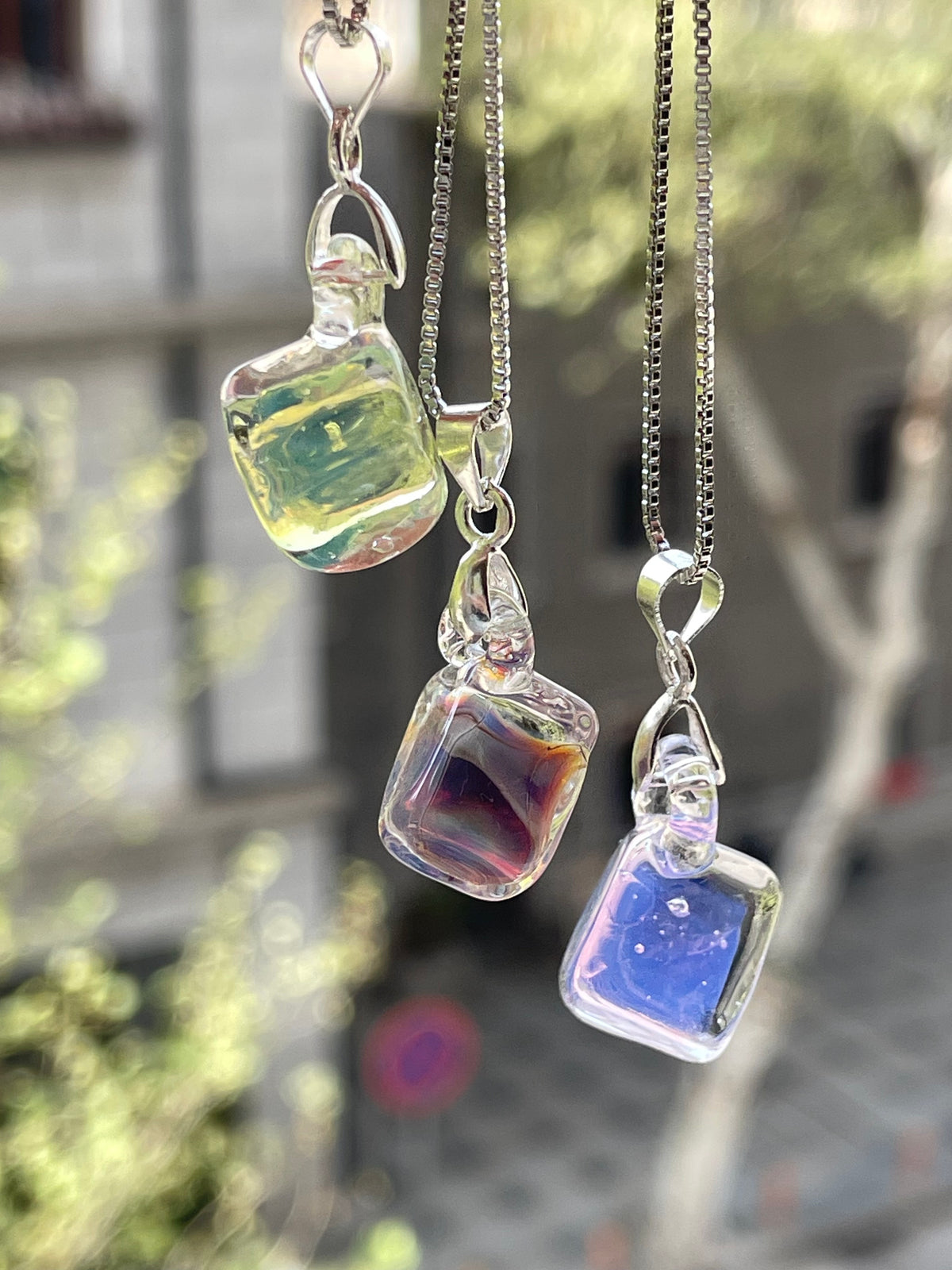 Little Sugar Cube Glass Necklace