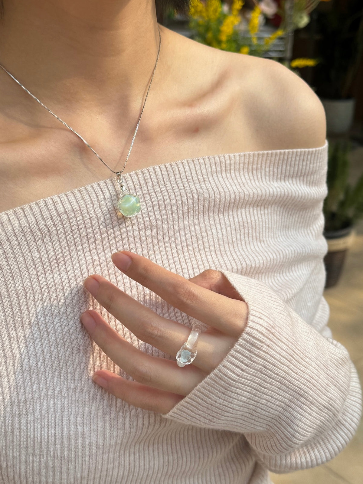 Little Sugar Cube Glass Necklace