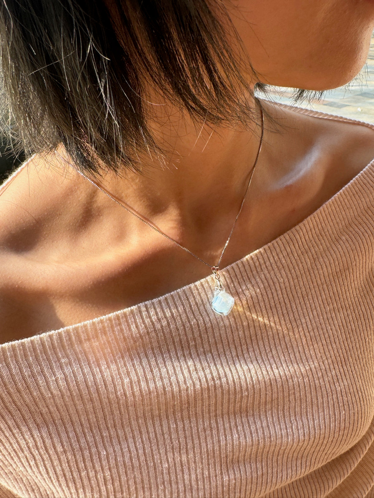 Little Sugar Cube Glass Necklace