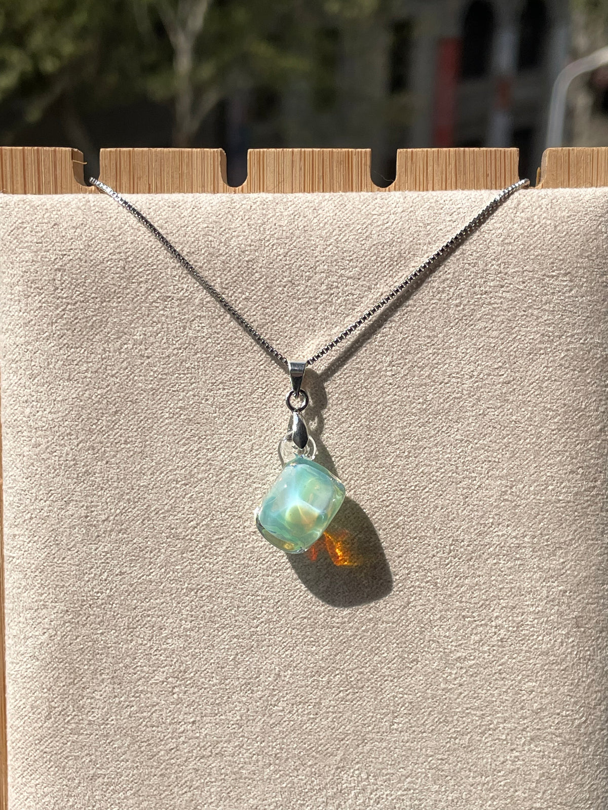 Little Sugar Cube Glass Necklace