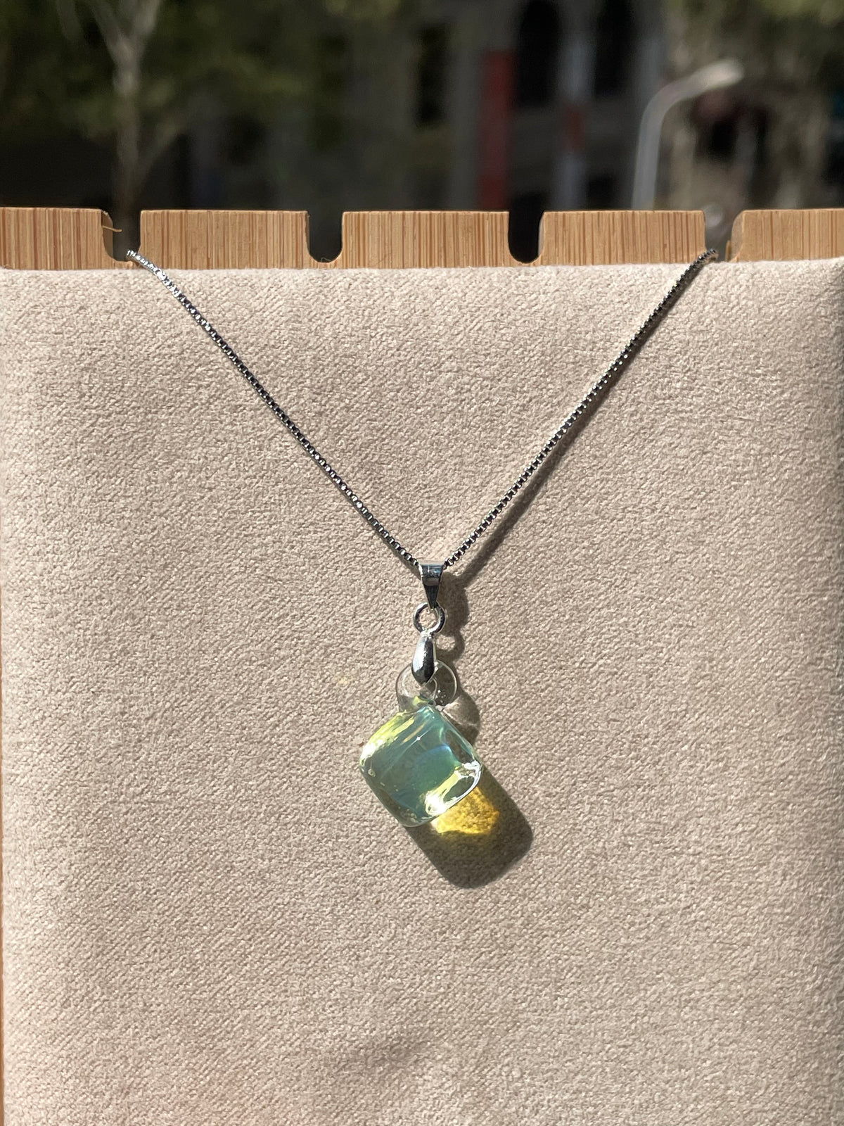 Little Sugar Cube Glass Necklace