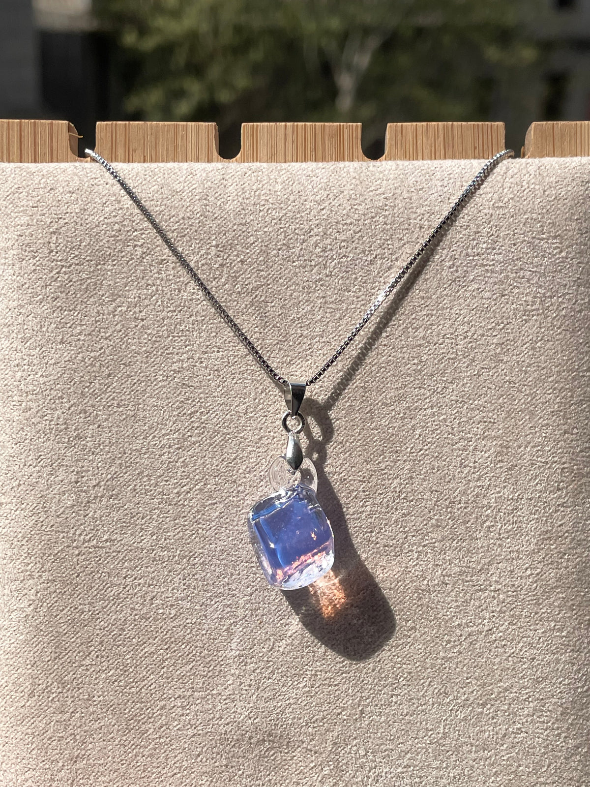 Little Sugar Cube Glass Necklace