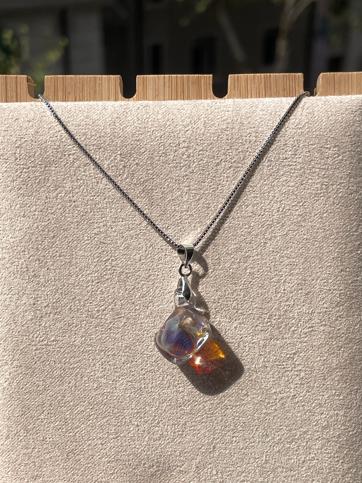 Little Sugar Cube Glass Necklace