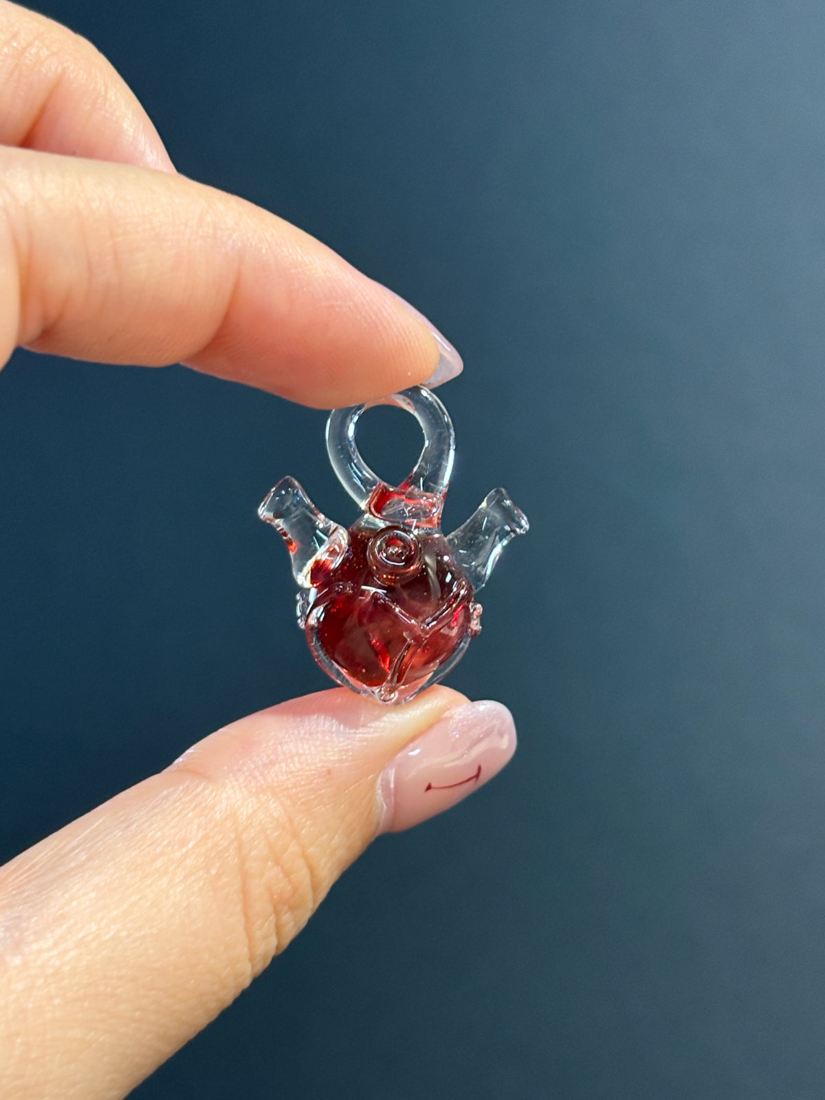 Held Heart — Hand-Shaped Glass Heart Pendant Necklace