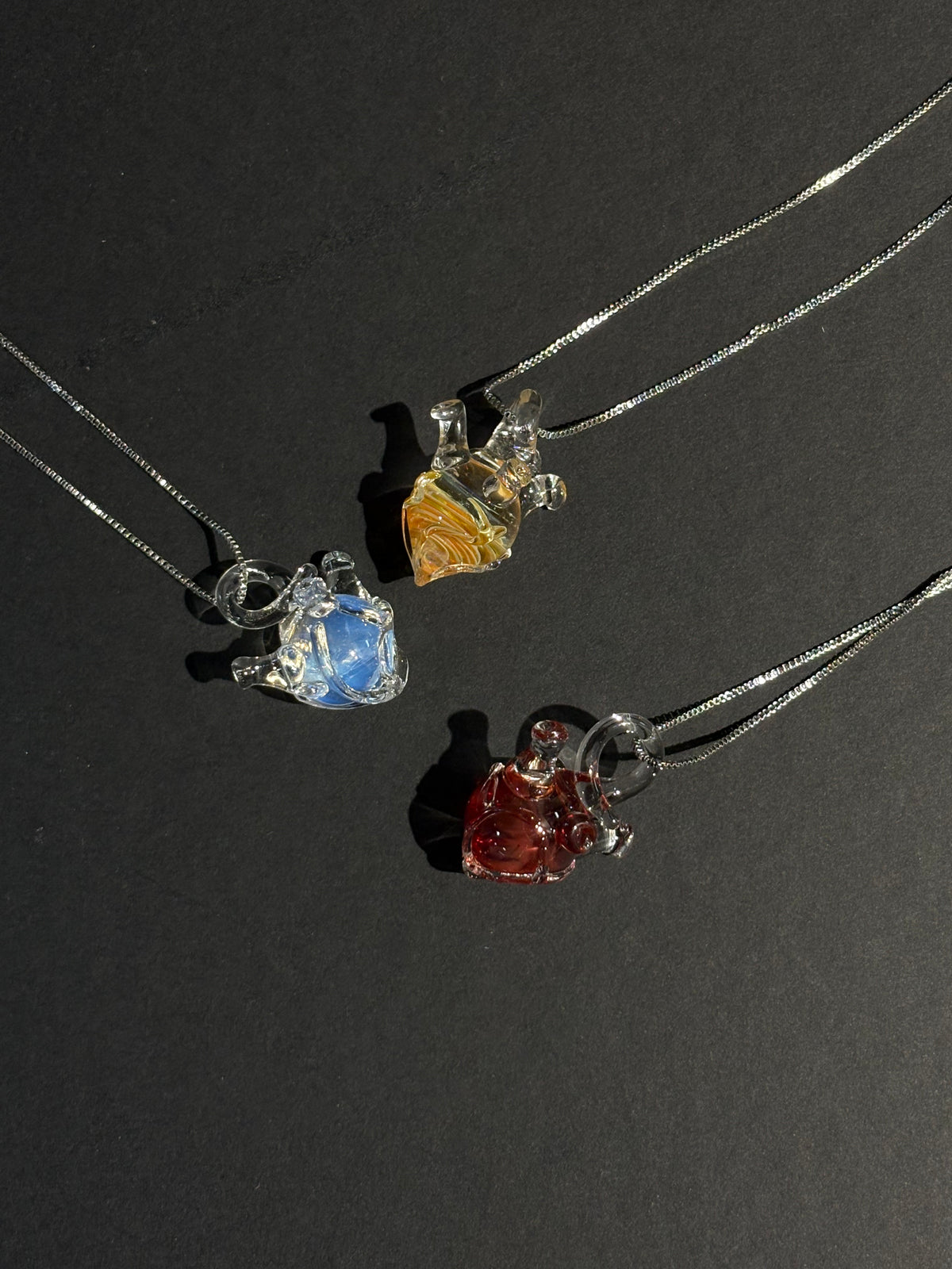 Held Heart — Hand-Shaped Glass Heart Pendant Necklace