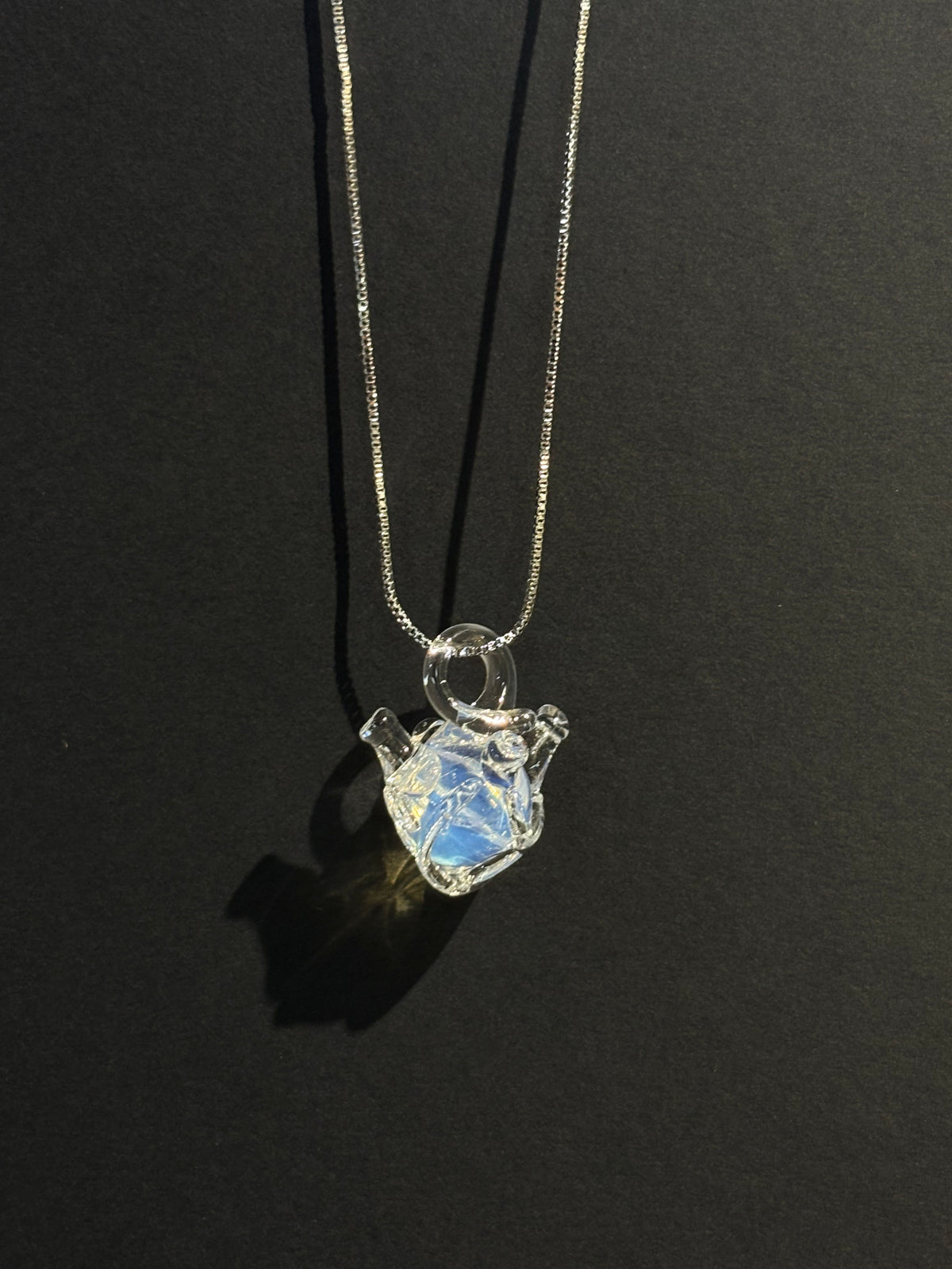 Held Heart — Hand-Shaped Glass Heart Pendant Necklace