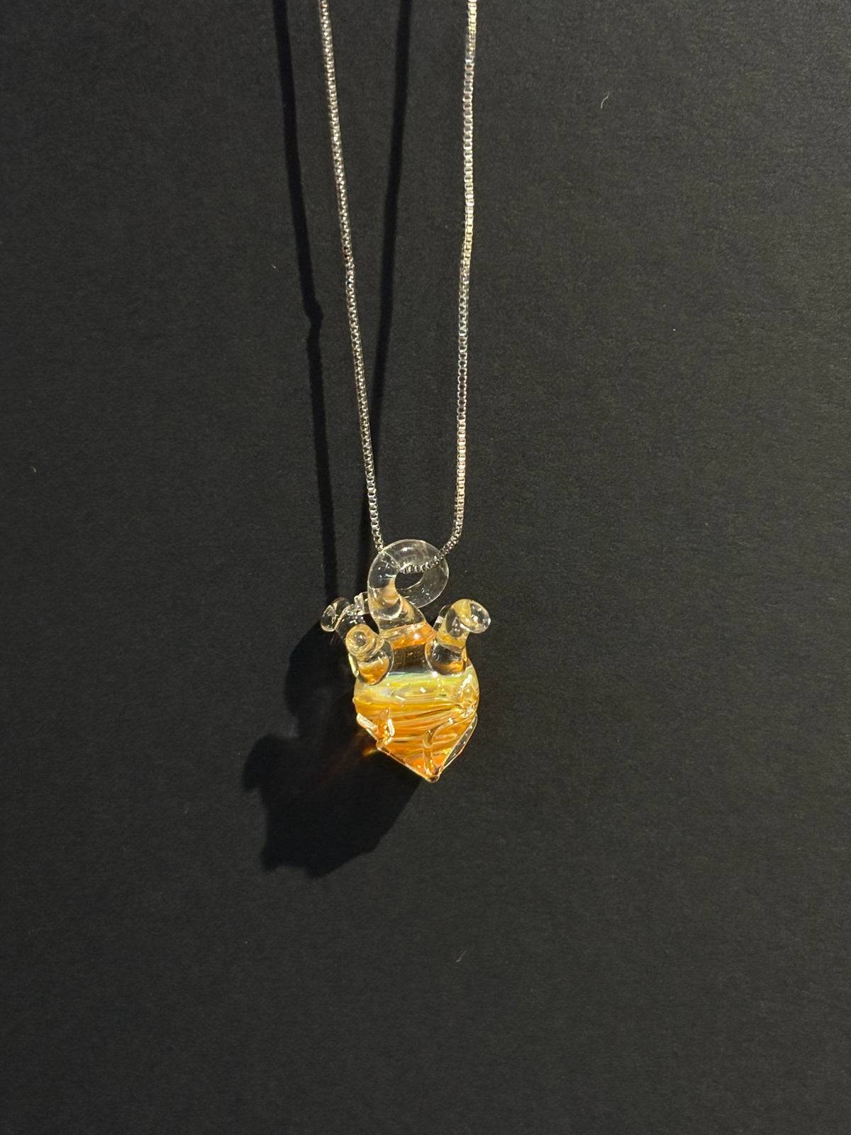 Held Heart — Hand-Shaped Glass Heart Pendant Necklace