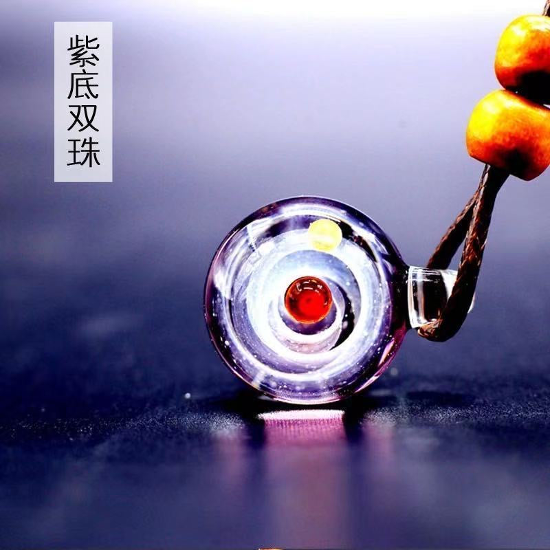 Inner Orbit Glass Necklace — Hand-shaped Celestial Pendant
