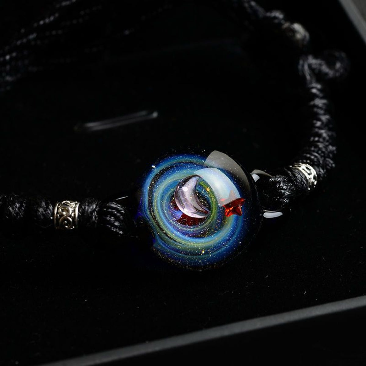 Inner Orbit Glass Necklace — Hand-shaped Celestial Pendant