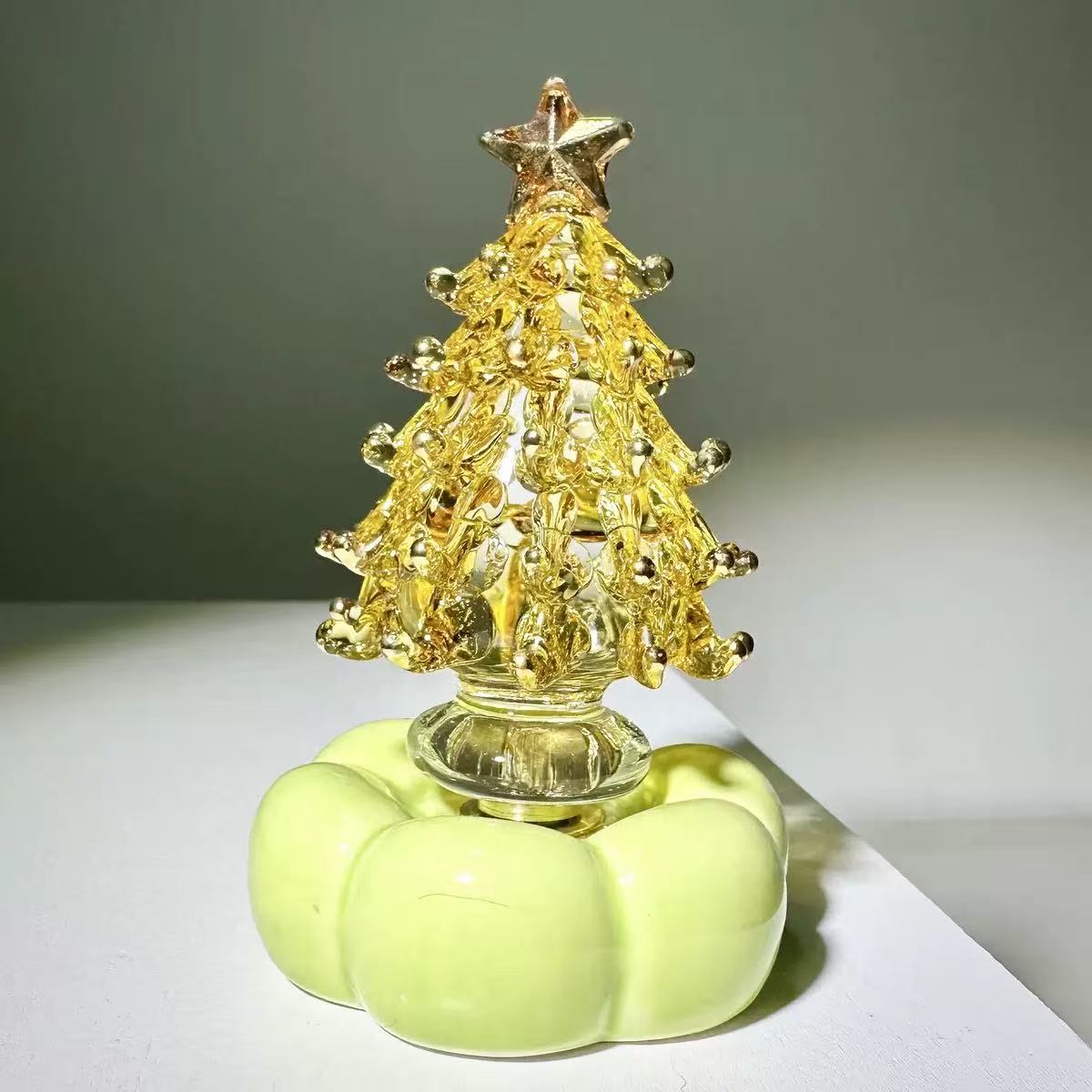 Glass Christmas Tree & Snowman Decorations