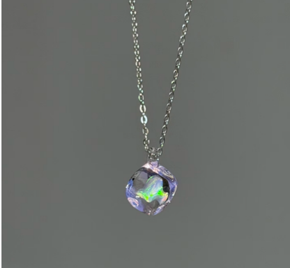 October Opal Glass Necklace