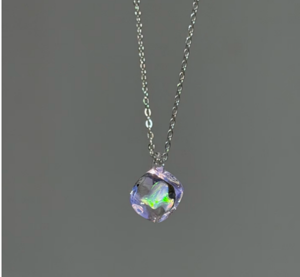 October Opal Glass Necklace