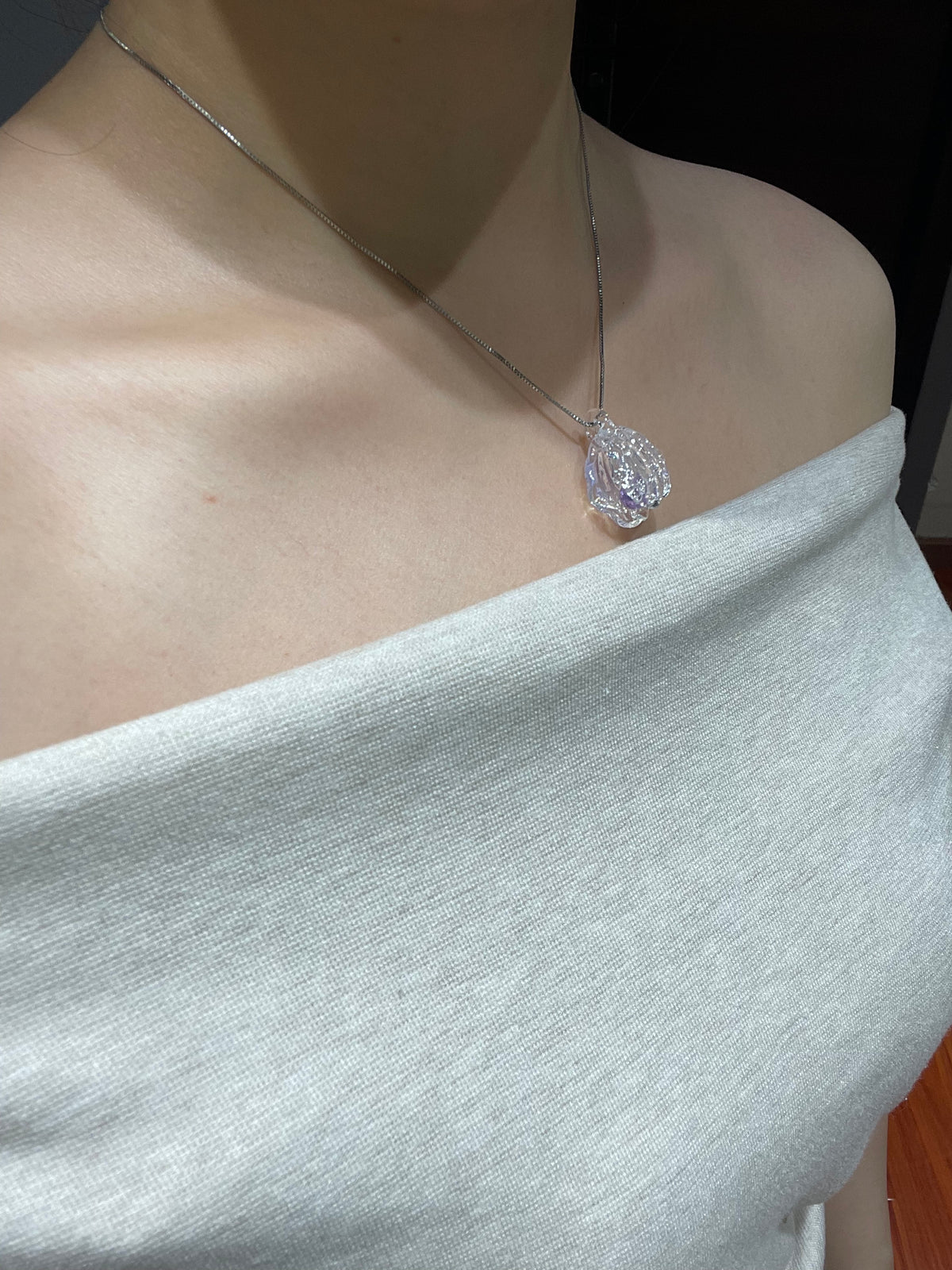 Glacier Pearl & Birthstone Shell Necklace