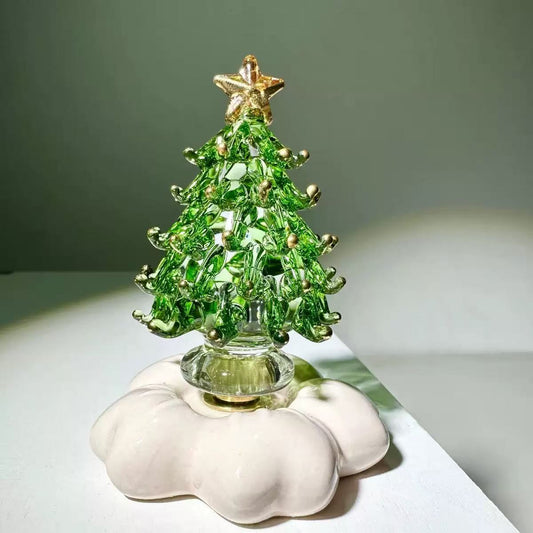 Glass Christmas Tree & Snowman Decorations