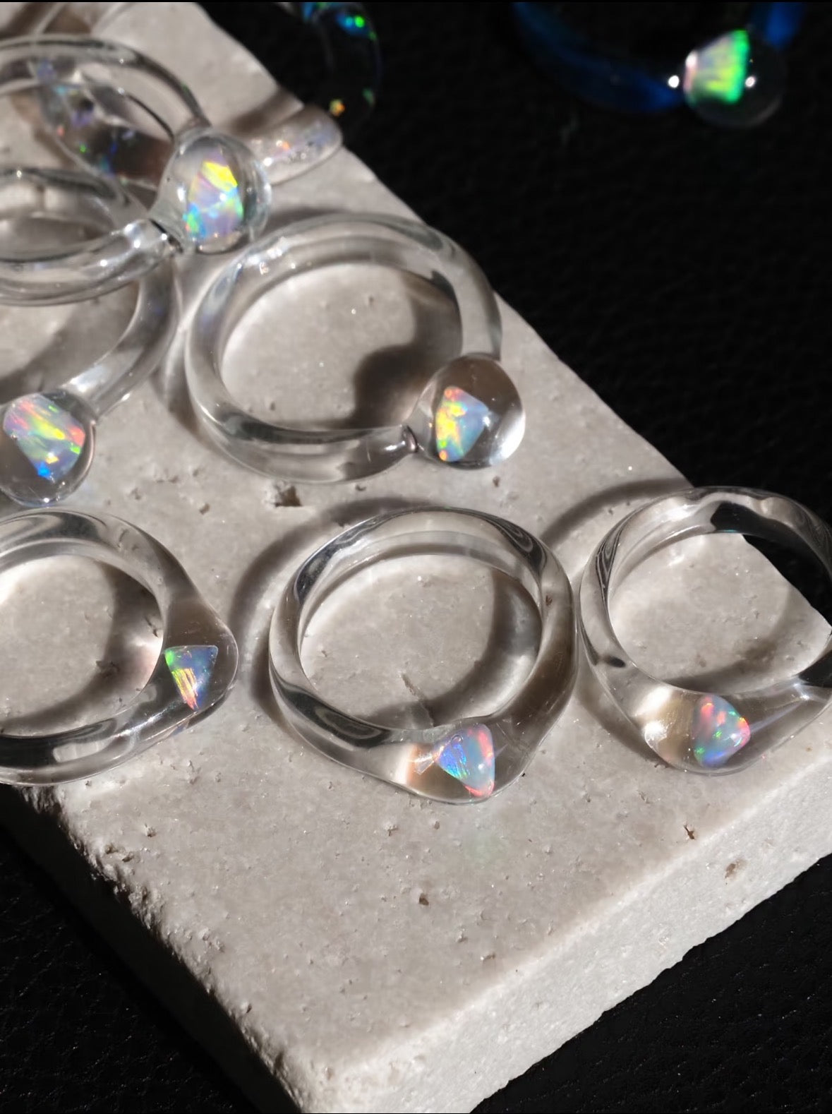 Opal Drift Glass Ring