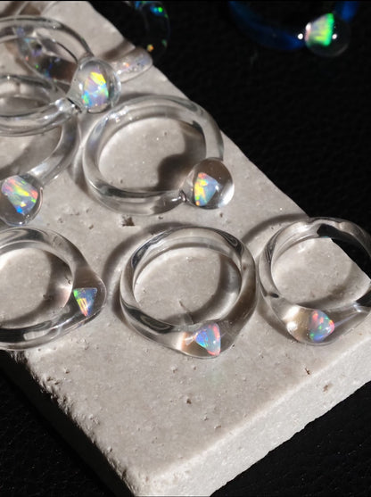 Opal Drift Glass Ring