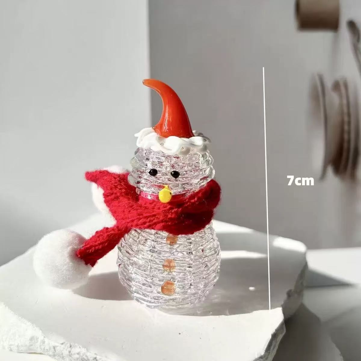 Glass Christmas Tree & Snowman Decorations