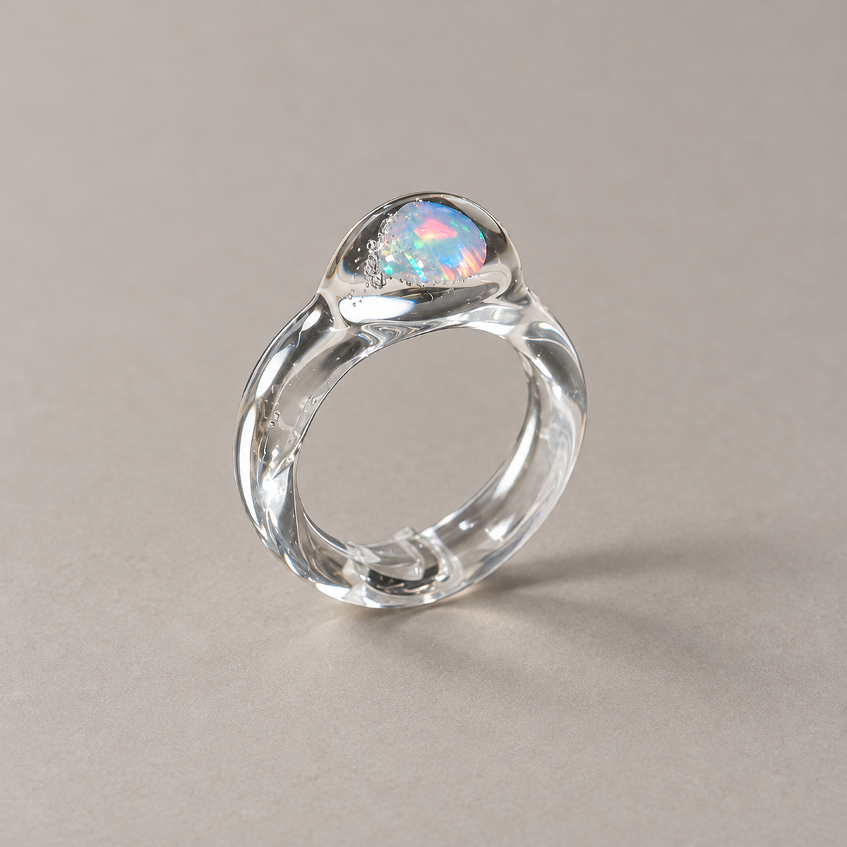 Opal Drift Glass Ring
