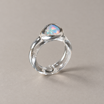 Opal Drift Glass Ring