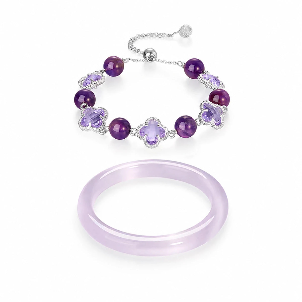 Silken Glow Crystal Glass Bangle