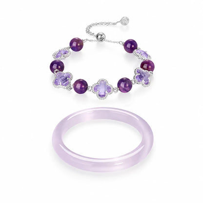 Silken Glow Crystal Glass Bangle